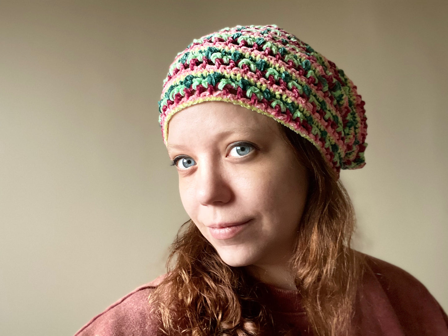 Kit: Carnival Crushed Velvet Chenille Slouchy Beanie Hat