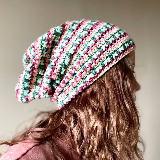 Kit: Carnival Crushed Velvet Chenille Slouchy Beanie Hat